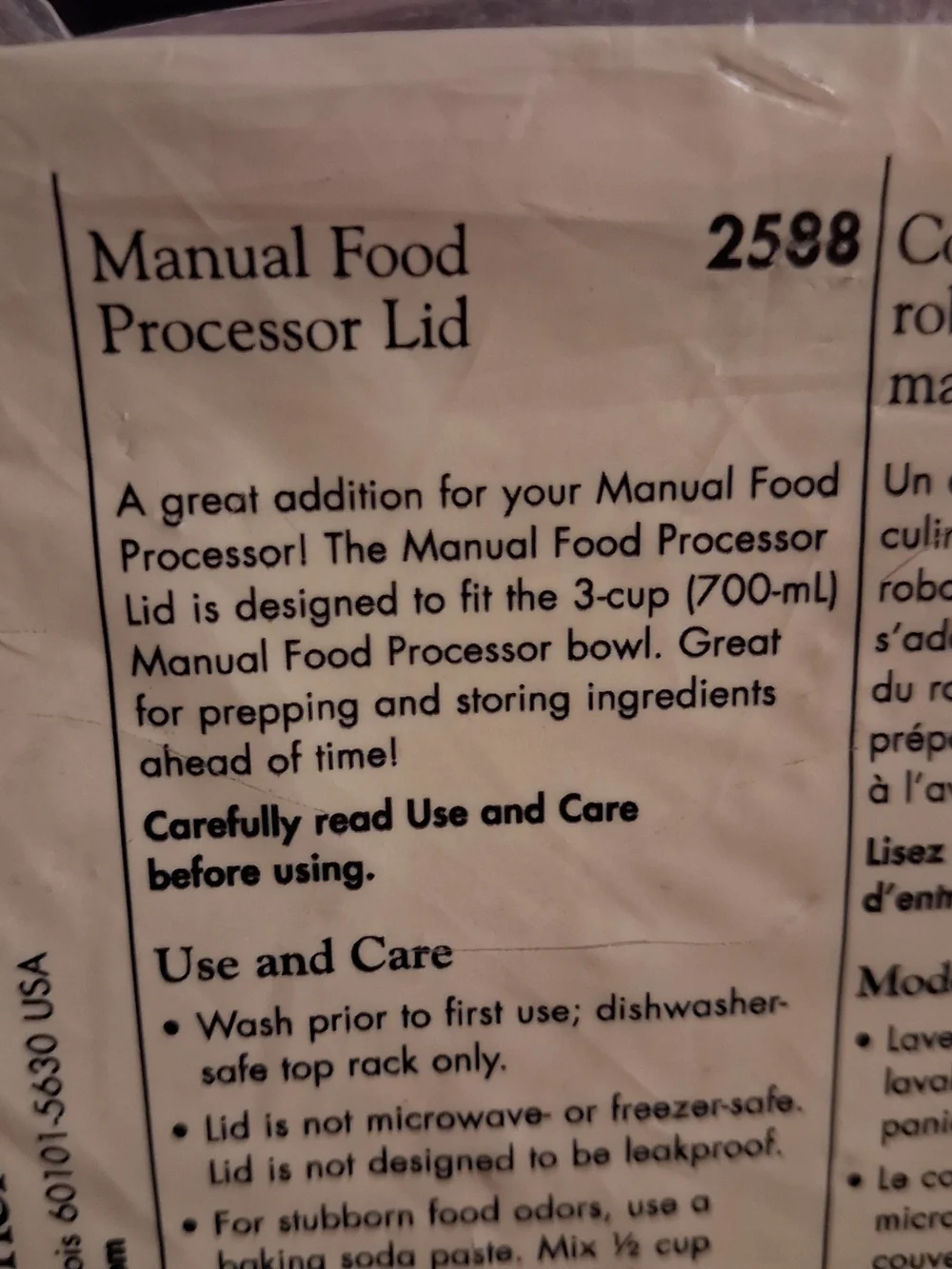 New Pampered Chef Manual Food Processor Lid Replacement Parts